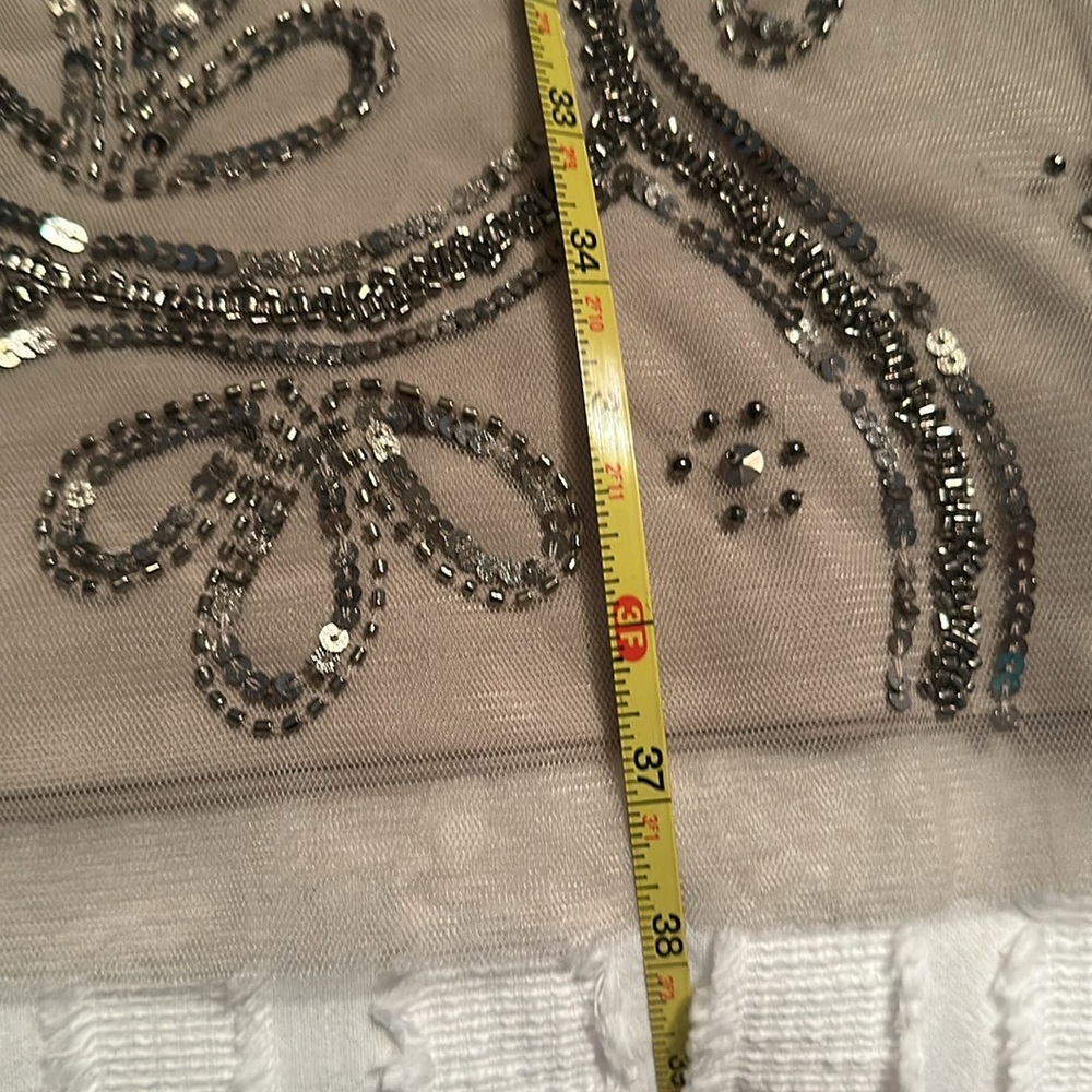 Adrianna Papell Silver Embellished Midi Dress - Picture 15 of 16